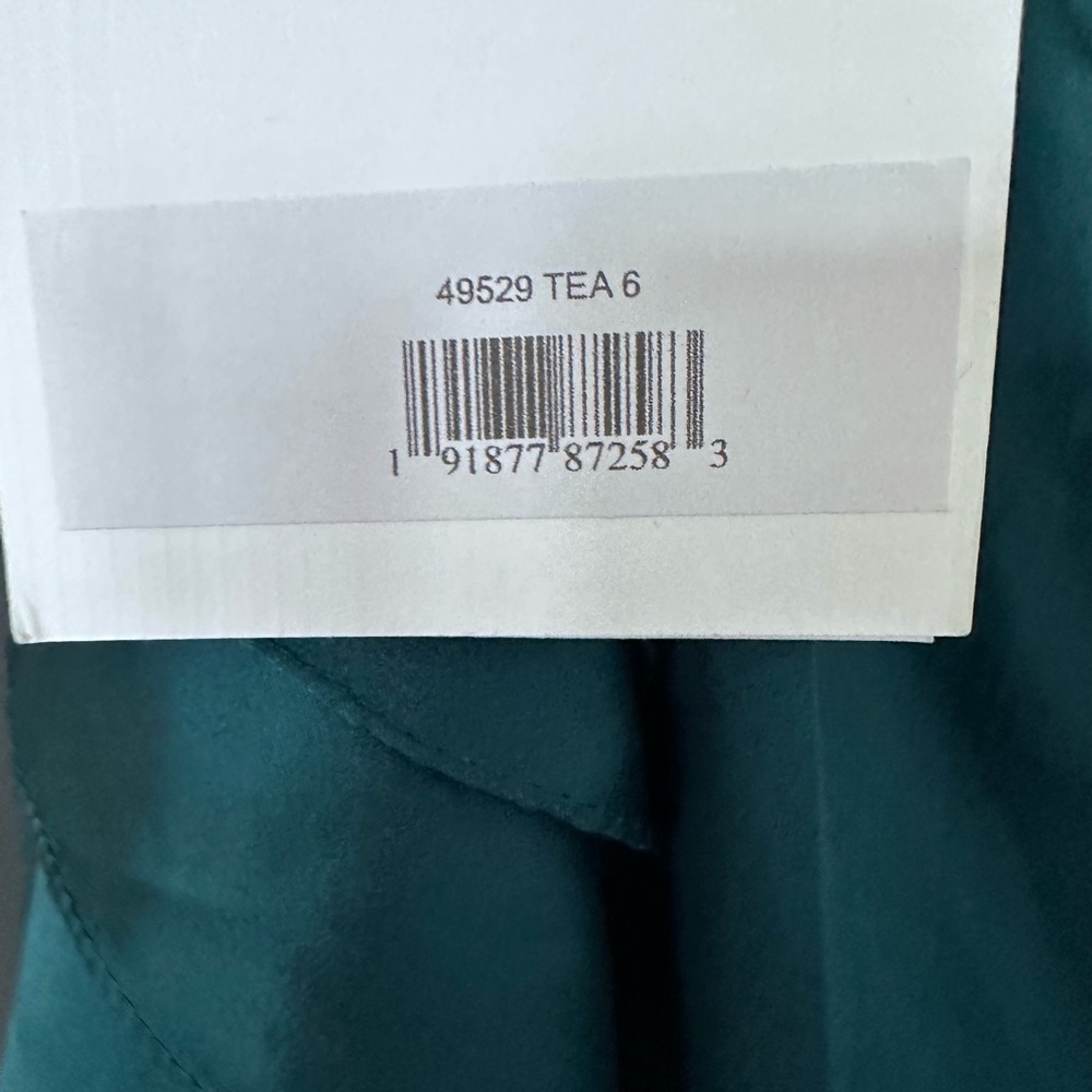 NWT | Mac Duggal | 49529 | Teal Ruffle High Low Asymmetric Dress - Picture 8 of 9